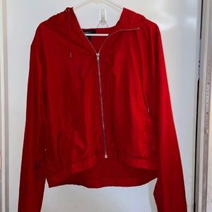 Red windbreaker